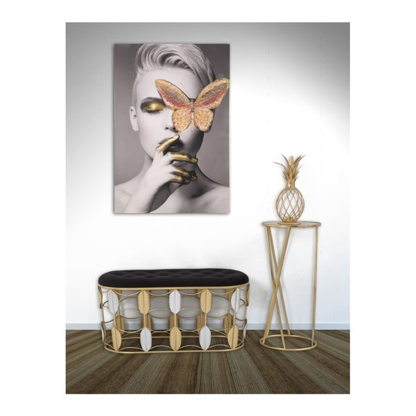 Masă auxiliară Mauro Ferretti Glam Simple, înălțime 75 cm, negru - auriu-image-2