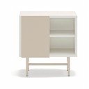 Noptieră bej/crem cu rafturi cu aspect mat Nube – Teulat