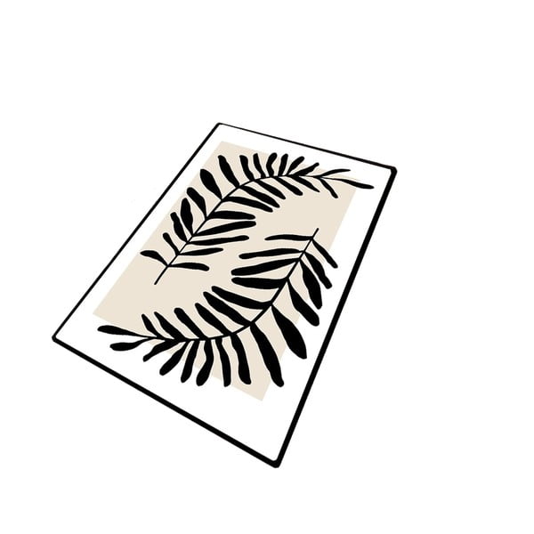 Covoraș de baie negru-bej 70x120 cm Casting – Foutastic