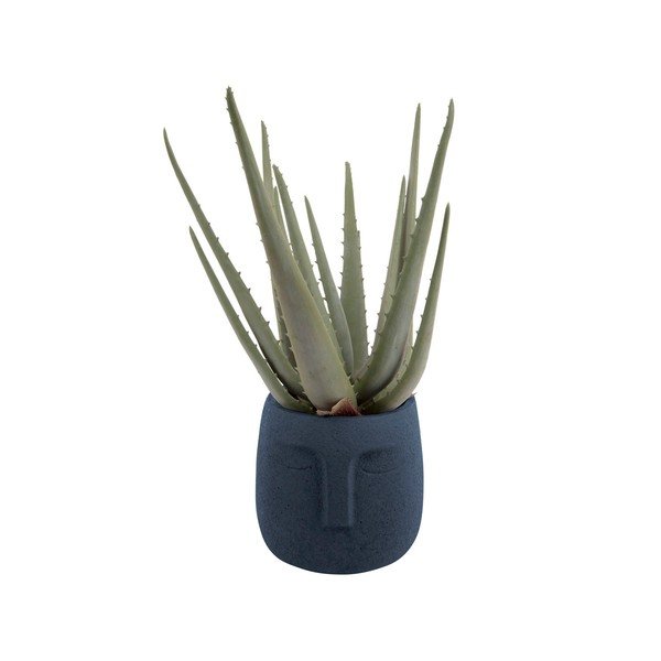 Ghiveci din ceramică PT LIVING Face, ø 12,5 cm, albastru închis-image-2