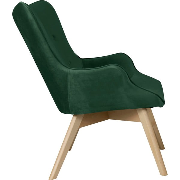 Fotoliu verde închis cu tapițerie din catifea Niko – Ropez-image-3