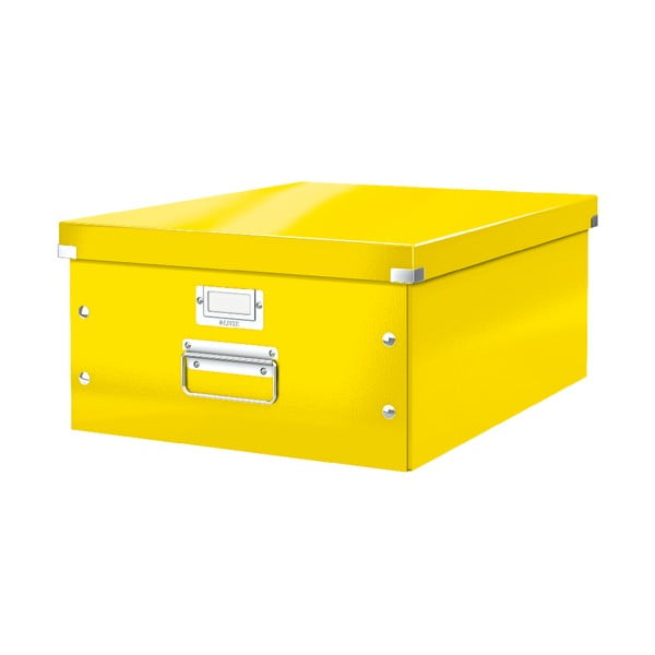 Cutie de depozitare galbenă din carton cu capac 37x48x20 cm Click&Store – Leitz