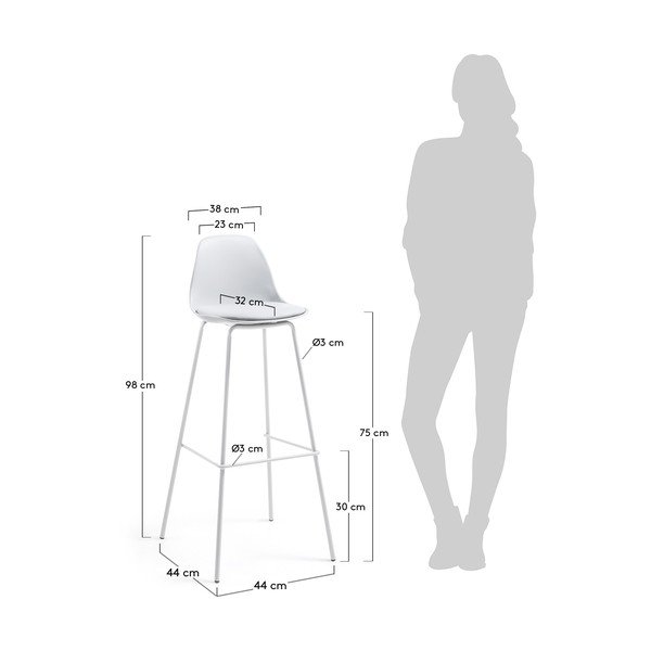 Set 2 scaune bar La Forma Lysna, gri deschis-image-1