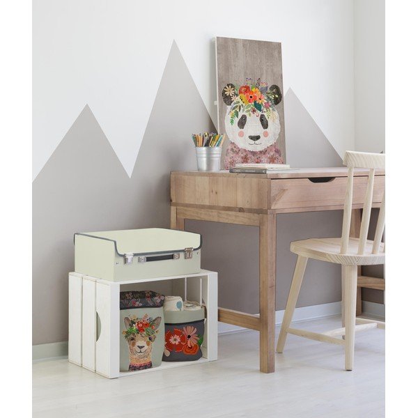 Coșuri de depozitare 2 buc. din material textil Floral Llama – Little Nice Things-image-1