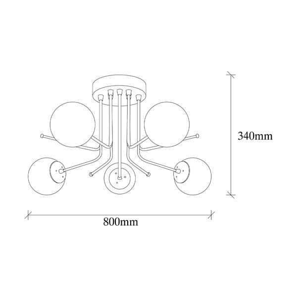 Plafonieră albă/alămie cu abajur din sticlă 80x80 cm Daisy – Opviq lights-image-3
