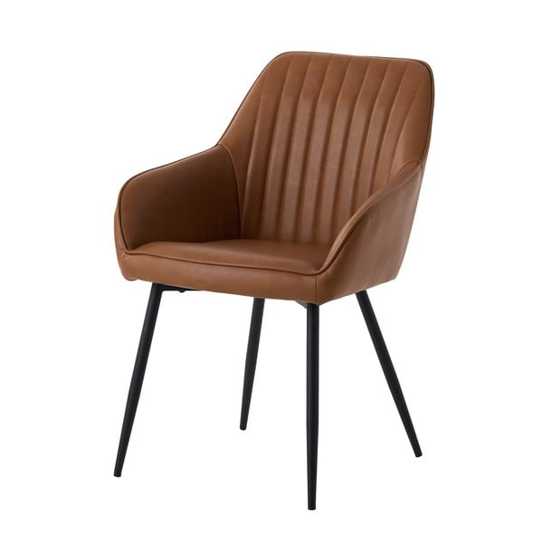 Set de scaune de sufragerie maro cu cotiere 2 buc. tapițat Nolan Stripe – Unique Furniture-image-2