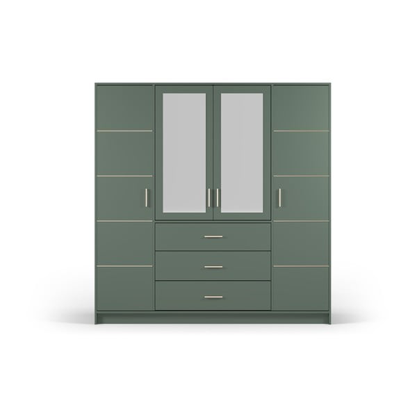 Dulap verde cu oglindă 196x200 cm Burren - Cosmopolitan Design