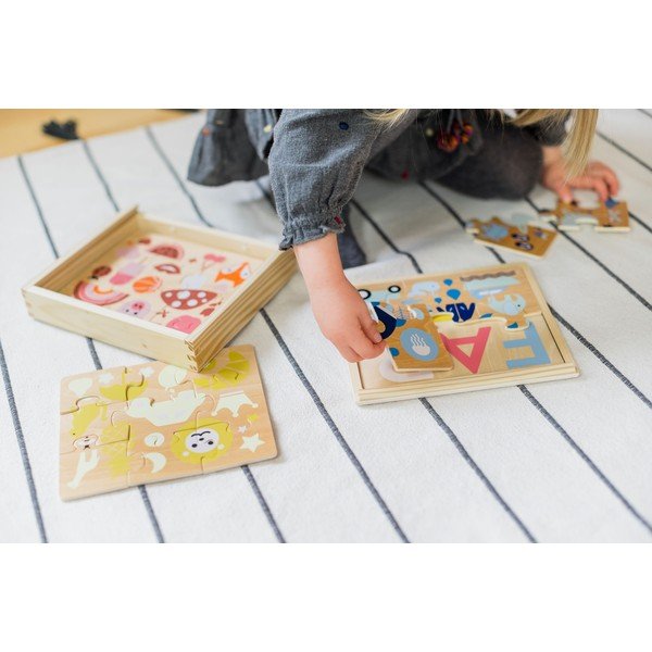 Set 4 puzzle-uri din lemn Kindsgut Colours-image-4