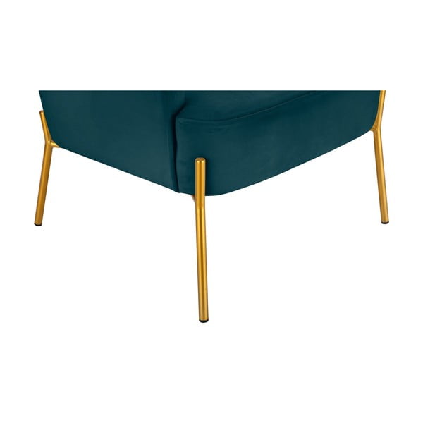 Fotoliu verde/albastru cu tapițerie din catifea Runa - Støraa-image-3