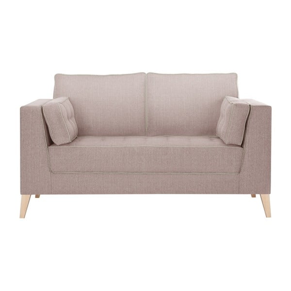 Canapea cu 2 locuri cu țesătura crem Stella Cadente Atalaia, roz 