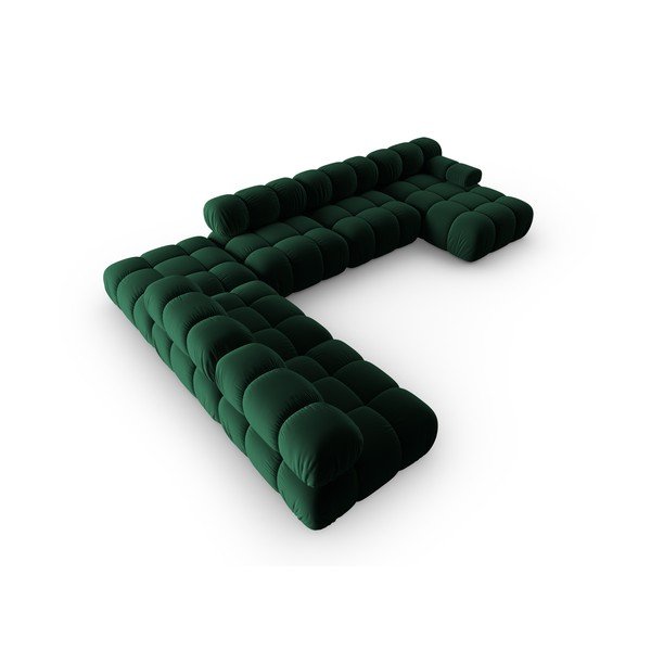 Canapea verde cu tapițerie din catifea 379 cm Bellis – Micadoni Home-image-4