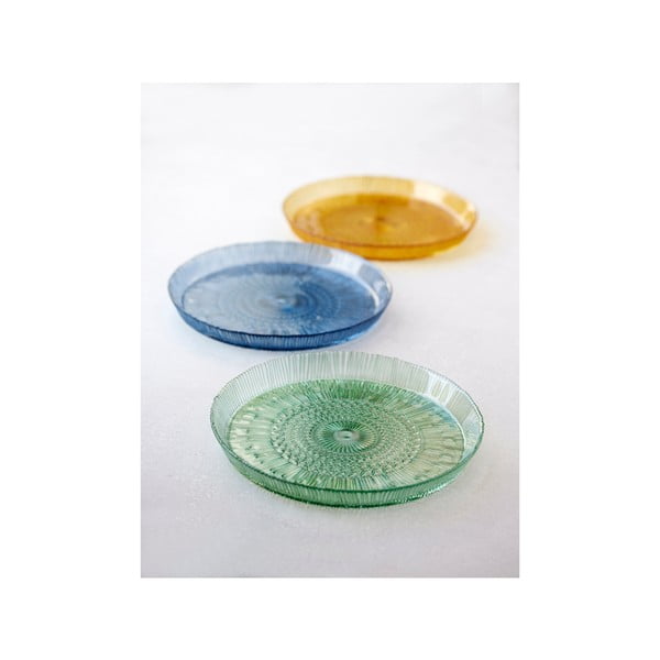 Platou  albastru din sticlă ø 30 cm Kusintha – Bitz-image-4