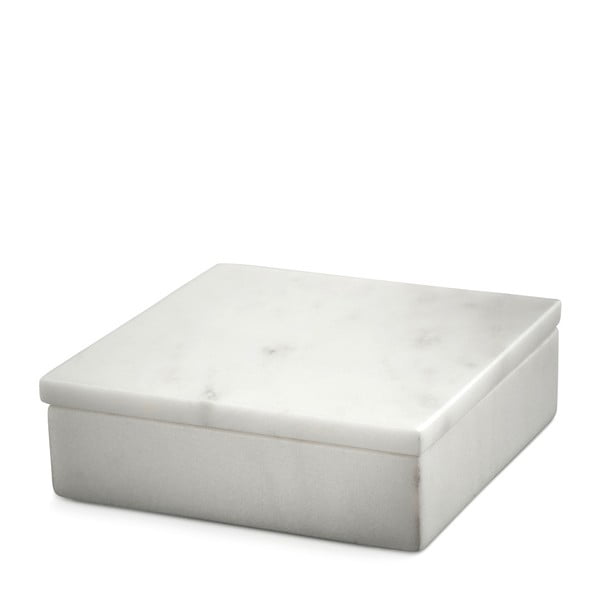 Cutie depozitare din marmură NORDSTJERNE, 10 x 10 cm, alb