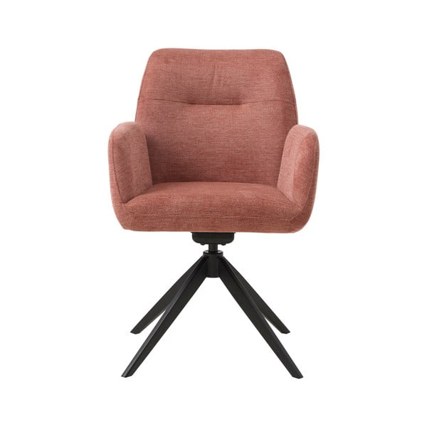 Scaun de sufragerie roz cu cotiere tapițat Roxana – Unique Furniture-image-2