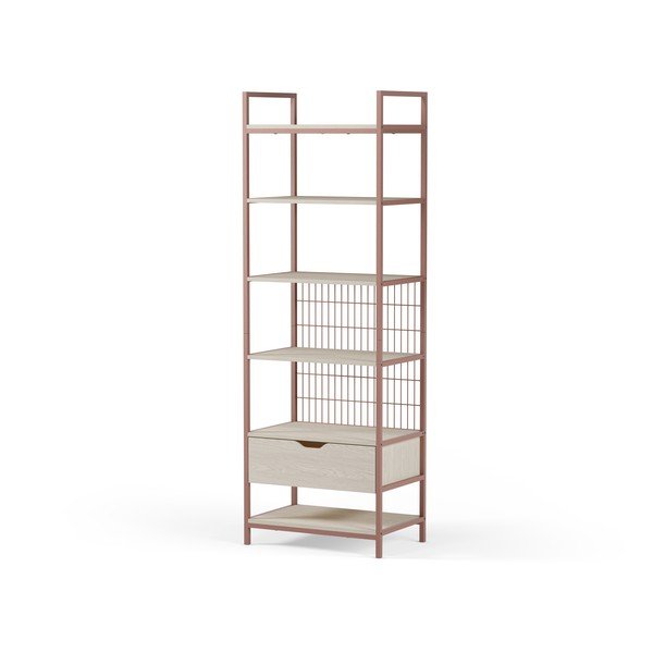 Bibliotecă teracotă din oțel 60x179,5x40 cm Amara – Marckeric-image-2
