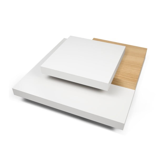 Măsuță TemaHome Slate, alb/maro deschis-image-1