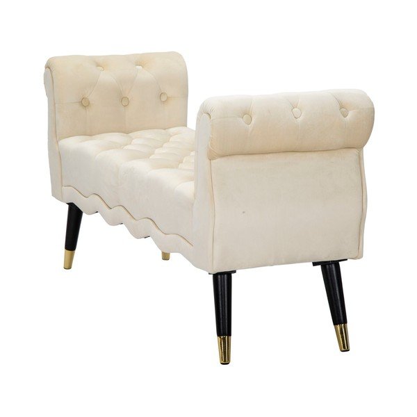 Bancă crem cu tapițerie din catifea Paris – Mauro Ferretti-image-4