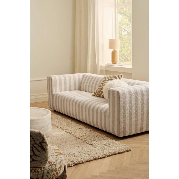 Canapea bej/crem cu tapițerie din chenille 220 cm Lisa – Ellos Home-image-1