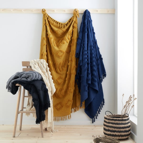 Pătură galbenă/portocalie din bumbac 137x170 cm Kabeli – Pineapple Elephant-image-3