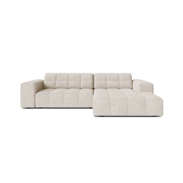 Colțar crem cu tapițerie din chenille (cu colț pe partea dreaptă/cu șezlong) Chicago – Cosmopolitan Design