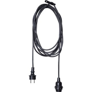 Cablu cu dulie pentru bec Star Trading Cord Ute, lungime 2,5 m, negru