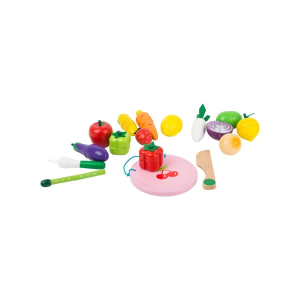 Set jucării din lemn cu velcro pentru copii Legler Fruits and Vegatable