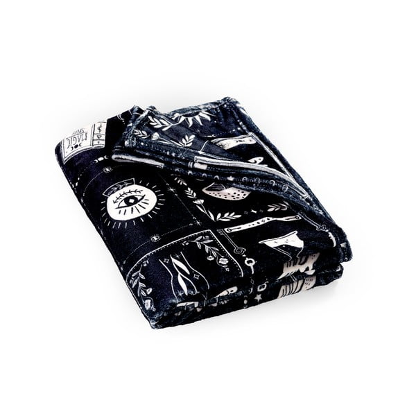 Pătură neagră din micropluș/cocolino 130x170 cm cu model de Halloween Enchanted Witchcraft – Catherine Lansfield