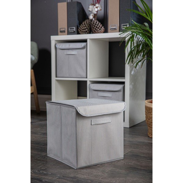 Cutie de depozitare din material textil cu capac – Mioli Decor-image-1