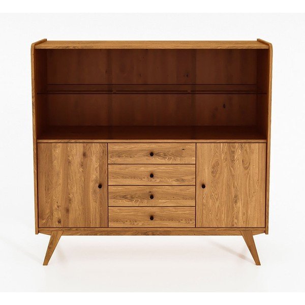 Vitrină din stejar 160x154 cm Retro - The Beds-image-2