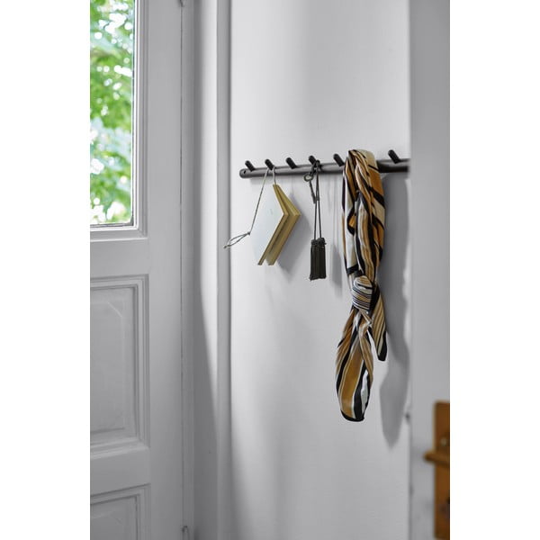 Cuier de perete negru din lemn masiv de stejar Milford - Rowico-image-1