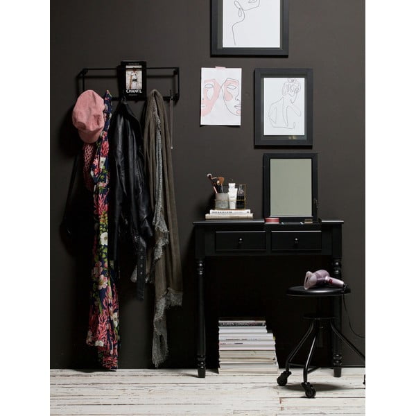 Măsuță de toaletă din lemn de pin WOOOD Romy, negru-image-1