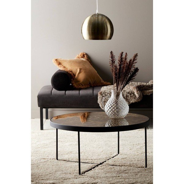 Măsuță de cafea maro rotundă din oțel ø 80 cm Gellina – Ellos Home-image-1