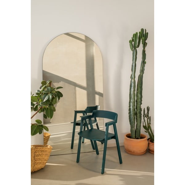 Scaun de dining petrol cu cotiere din lemn de stejar Flip – Gazzda-image-3