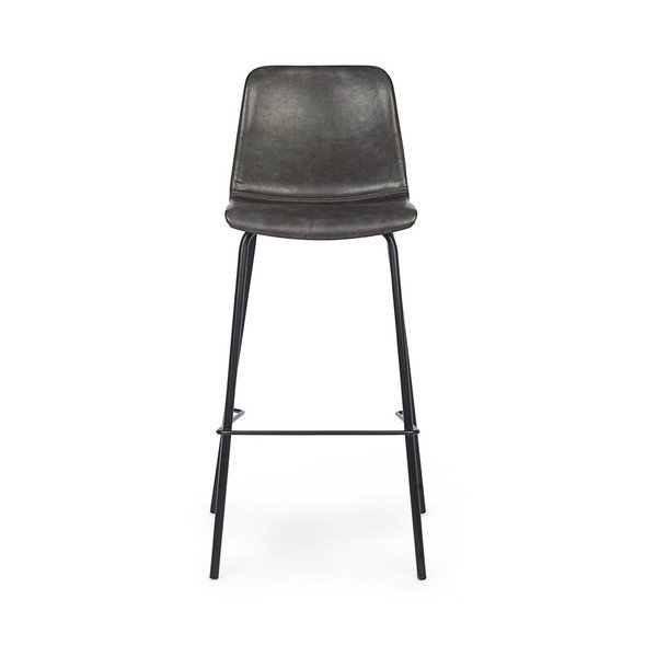 Scaun de bar gri închis tapițat (înălțime șezut 75 cm) Kyra – Bizzotto-image-2