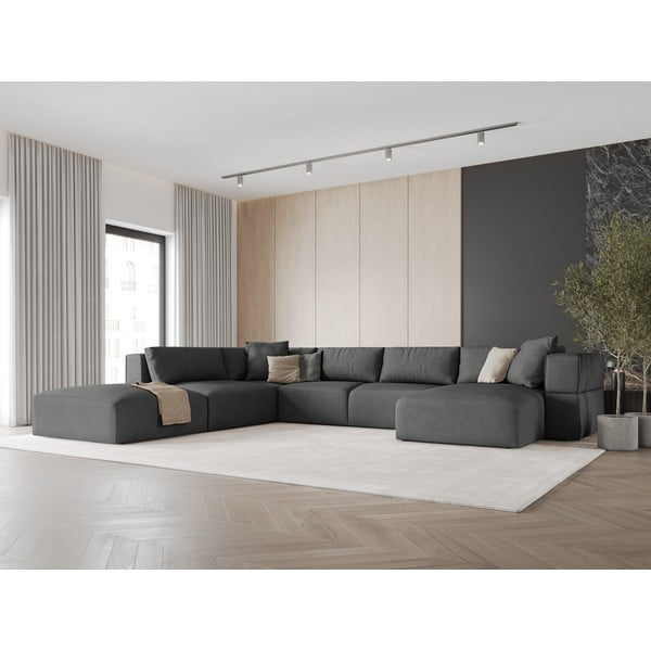 Colțar gri închis (cu colț pe partea stângă /în formă de "U") Esther – Milo Casa-image-1