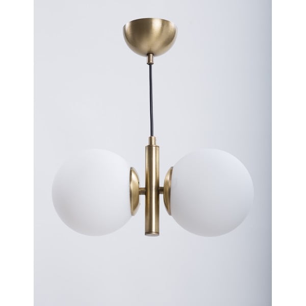 Lustră alb-auriu cu abajur din sticlă ø 15 cm Monera – Squid Lighting-image-1