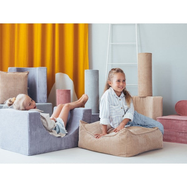 Set de joacă din spumă albastru din catifea reiată 75x49x37 cm Rainbow Montessori – Wigiwama-image-3