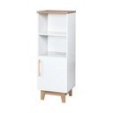 Bibliotecă pentru copii  albă cu aspect de lemn de stejar 45x128 cm Finn – Roba