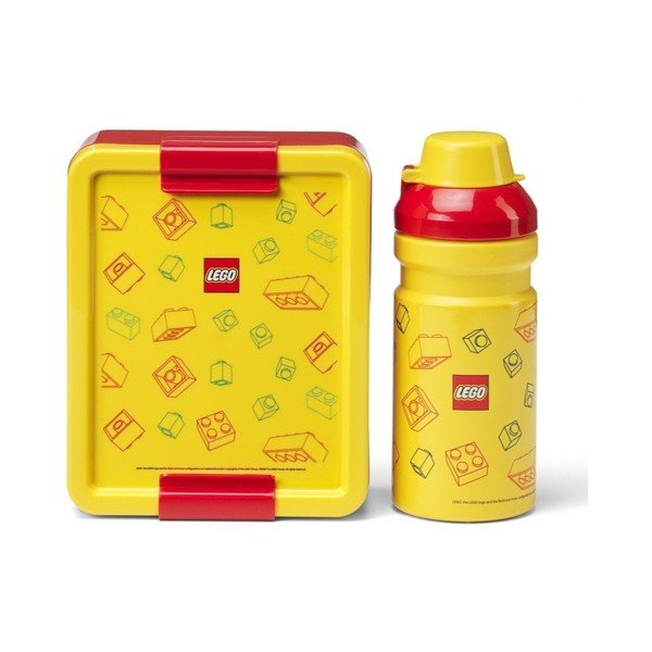 Cutii de gustări pentru copii galbene 2 buc. din plastic Brick – LEGO®