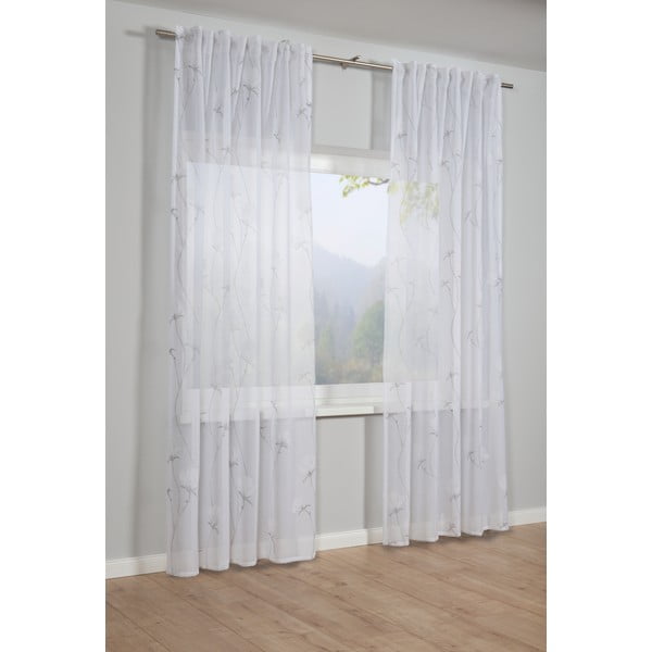 Perdea albă/gri 245x140 cm Voile - Gardinia-image-1