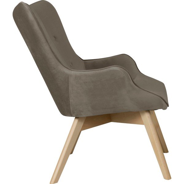 Fotoliu maro deschis cu tapițerie din catifea Niko – Ropez-image-3