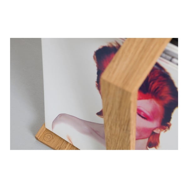 Suport pentru discuri, din lemn de stejar das kleine b Vinyl, 26 x 35 cm-image-3