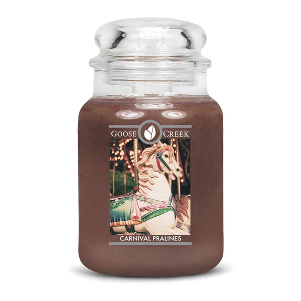 Lumânare parfumată în recipient de sticlă Goose Creek Praline de Carnaval, 150 ore de ardere