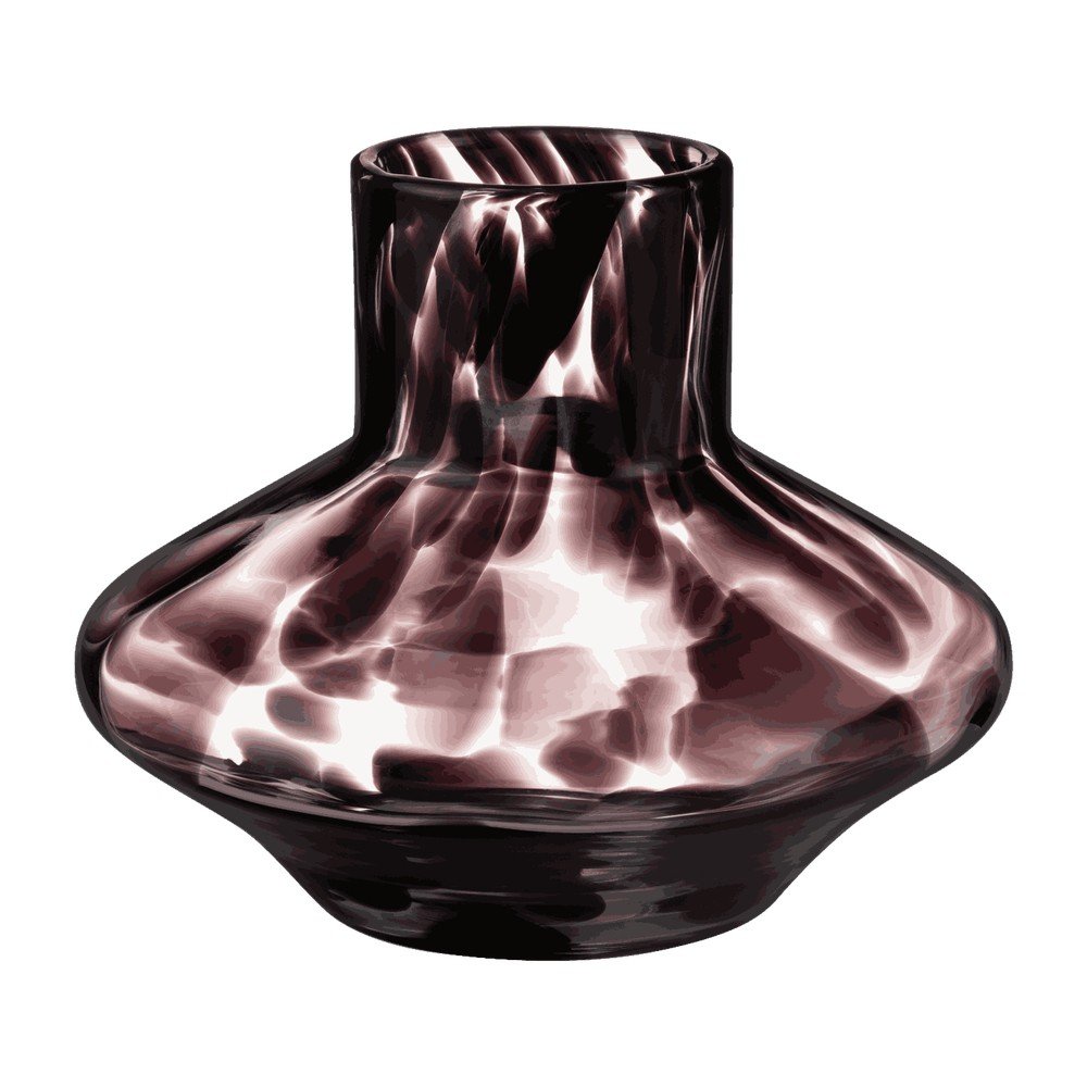 Vază maro din sticlă lucrată manual (înălțime 28 cm) Glom – noo.ma