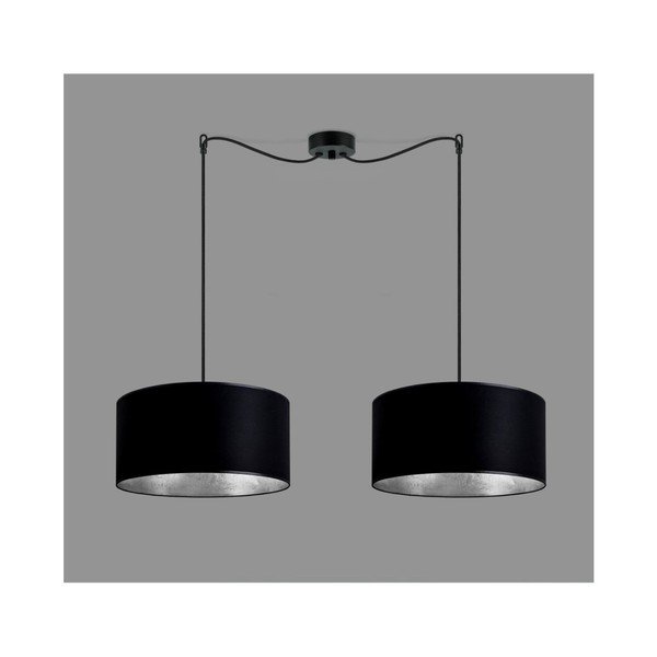 Lustră dublă cu interiorul argintiu Sotto Luce Mika, negru-image-1