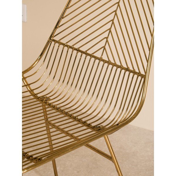 Scaun de dining auriu din metal District – Premier Housewares-image-4