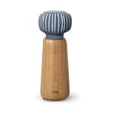 Râșniță pentru condimente din lemn de stejar cu detalii din porțelan Kähler Design Hammershoi, înălțime 17,5 cm, gri-albastru