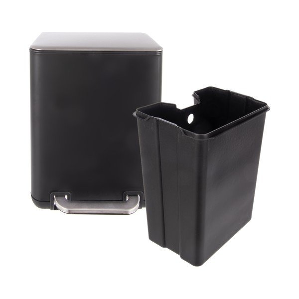 Coș de gunoi negru cu pedală din oțel inoxidabil 6 l Black – Orion-image-4