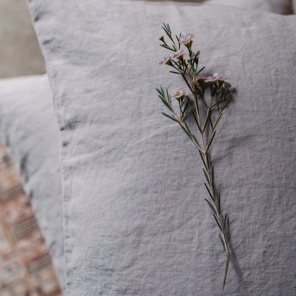 Față de pernă din in 80x80 cm Light Grey – Linen Tales-image-1
