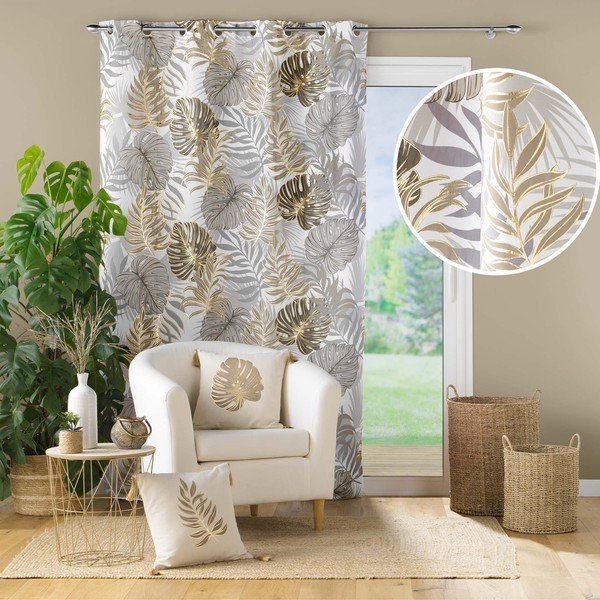 Draperie gri-aurie 140x260 cm Mogador – douceur d'intérieur-image-4
